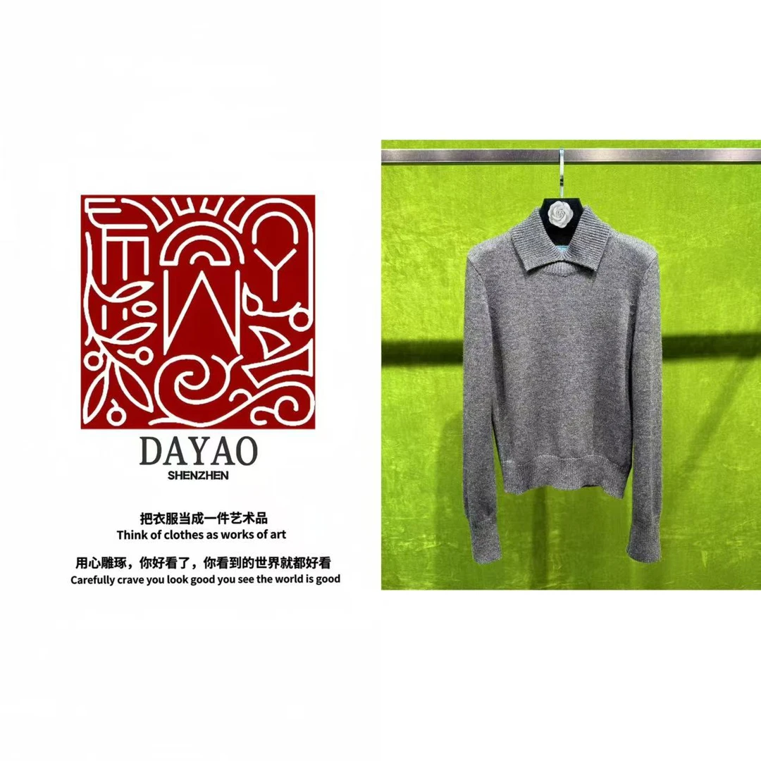 「DAYAO」25s新款POLO领袖套头保暖冬季上衣女毛针织衫WYAF251036