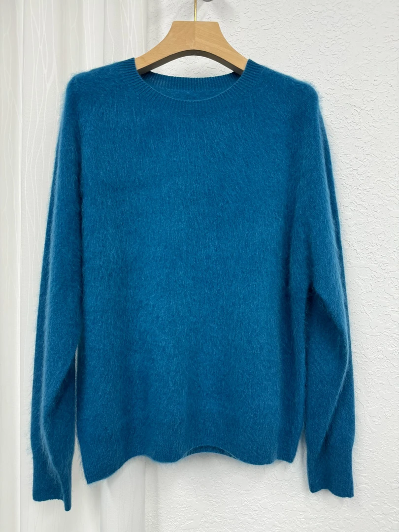 山羊绒拉绒中厚款圆领长袖-02