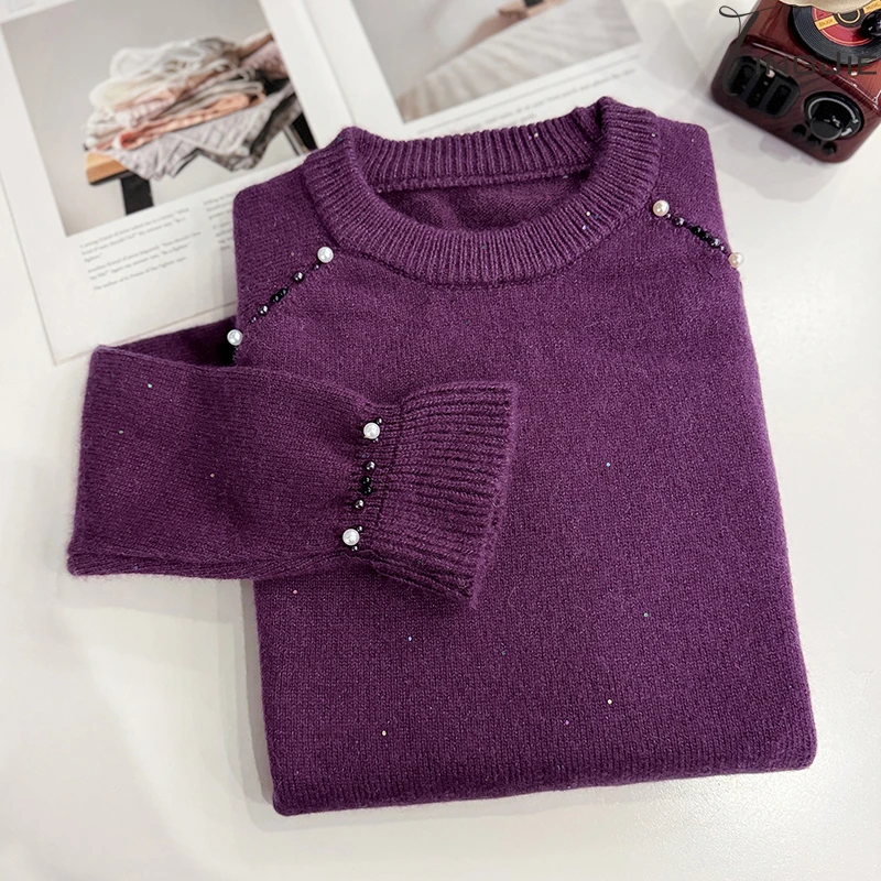 B1445长袖上衣针织毛衣上衣女