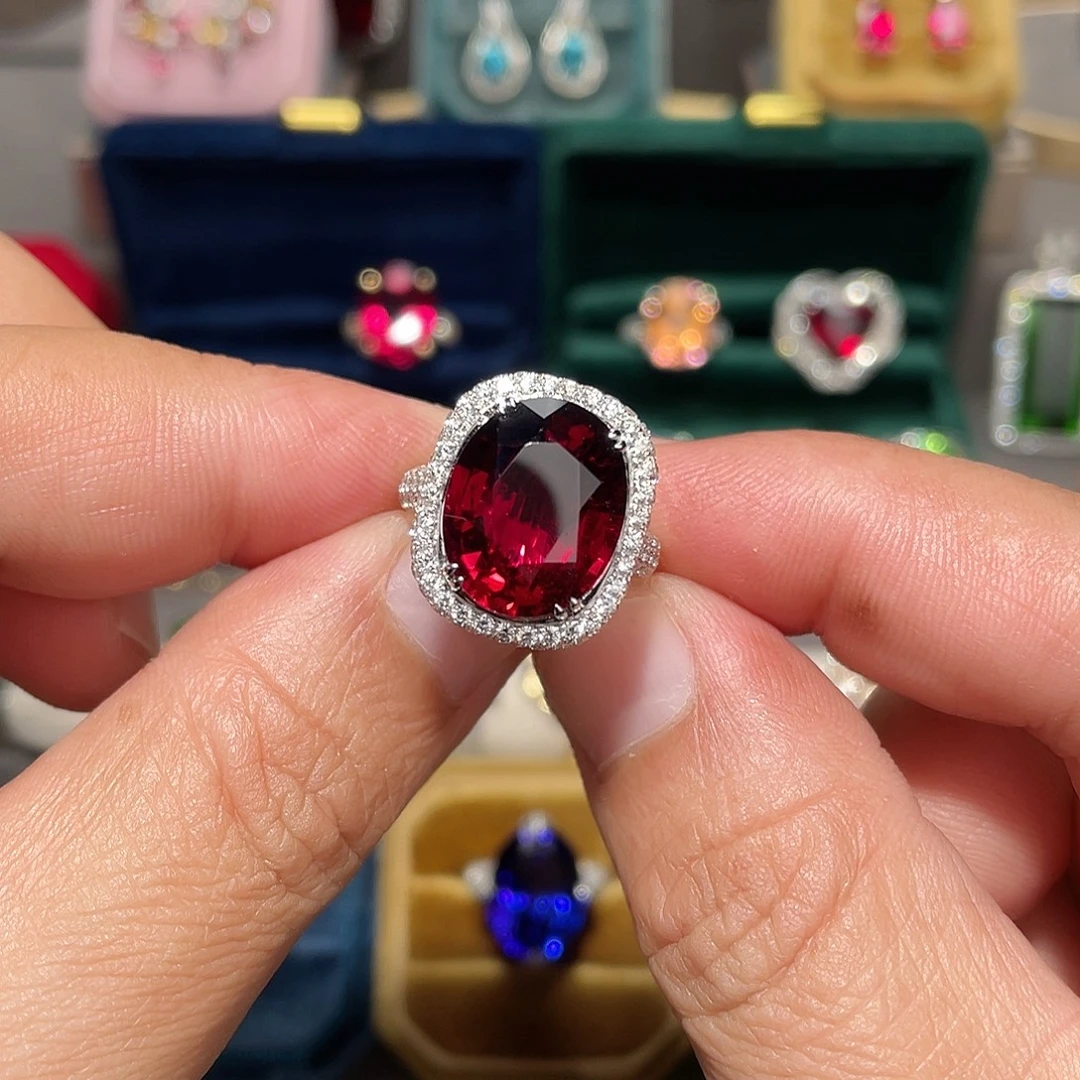 18K金镶嵌戒指碧玺9.05ct