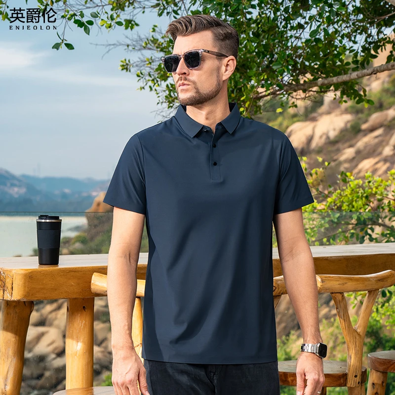 薄款无缝压胶速干短袖polo衫夏季男士弹力透气翻领休闲上衣TX247