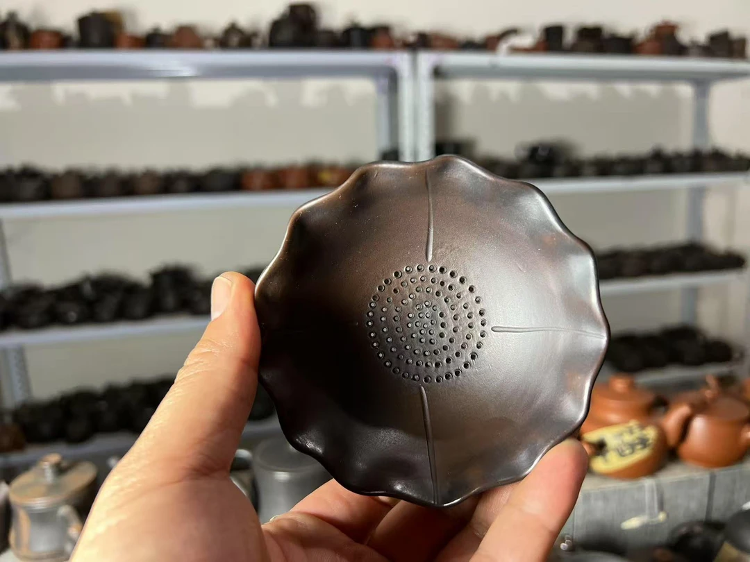 建水紫陶 茶漏 微微瑕 手工制作1个