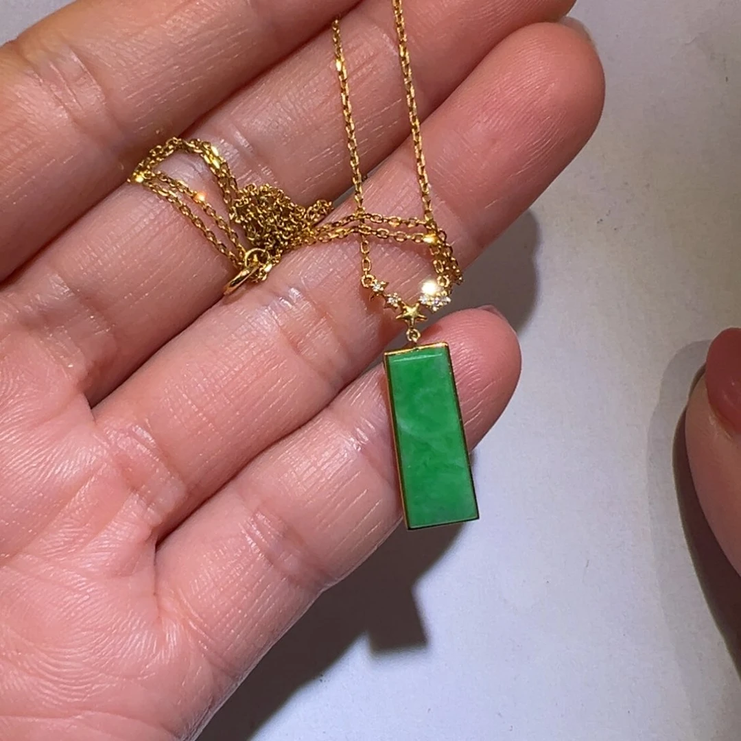 翡翠颈饰18K金镶嵌套链