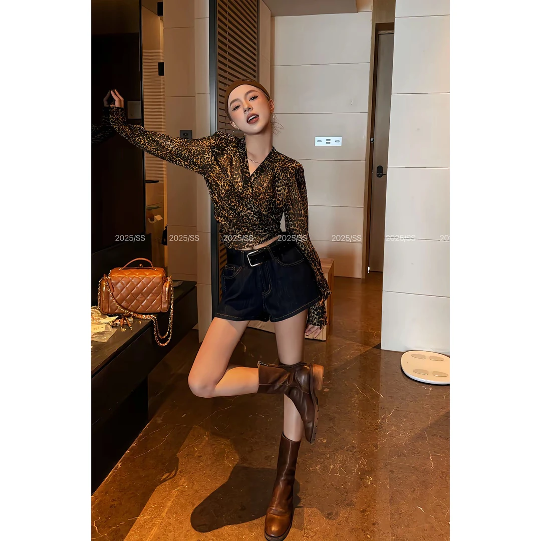 【娇娇私服定制】新款上新高腰休闲牛仔短裤22376#