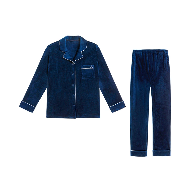 爱慕梵绒家居服秋季休闲长袖长裤红色居家女士睡衣套装AM469201