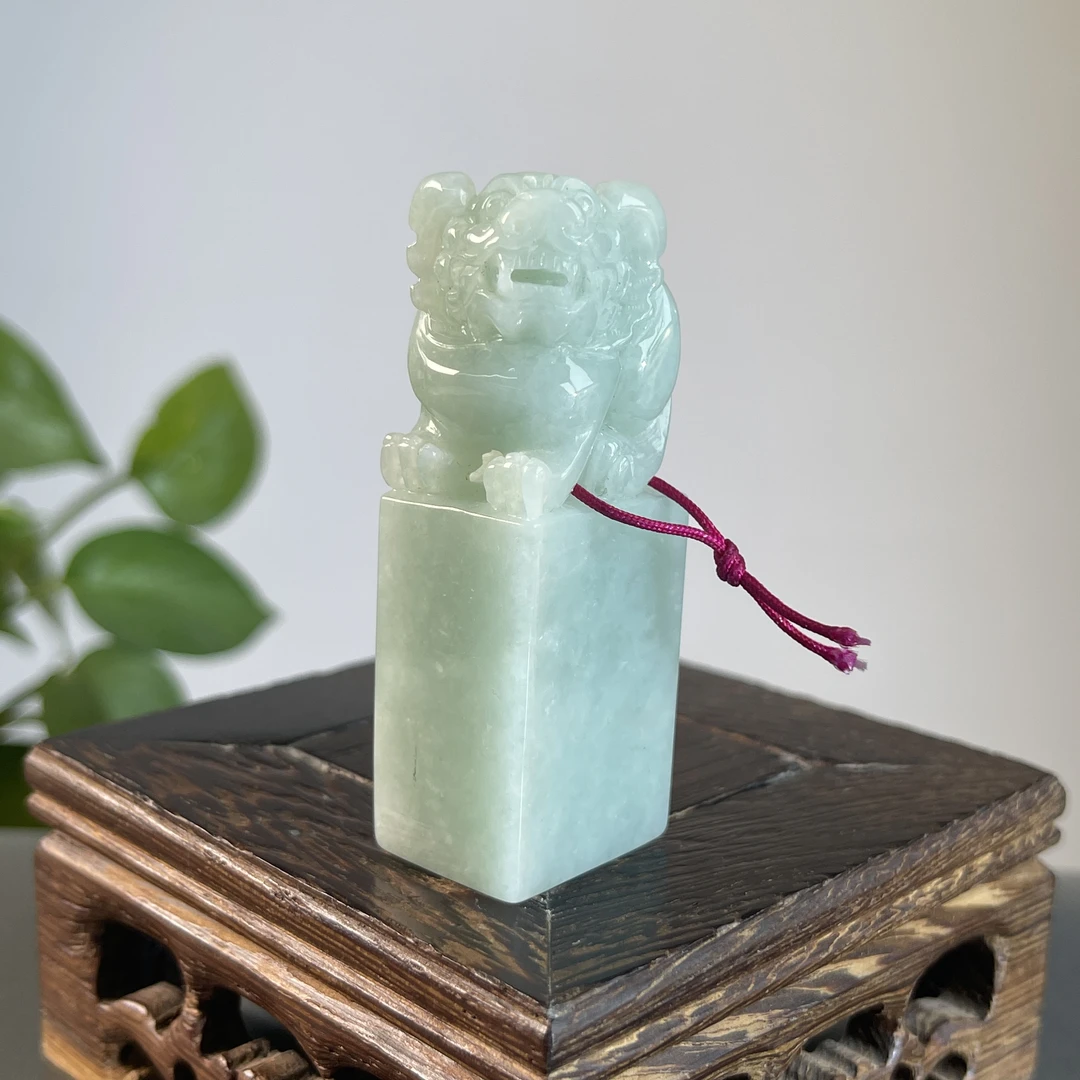 JXA26-68 天然翡翠缅甸A货 貔貅印章