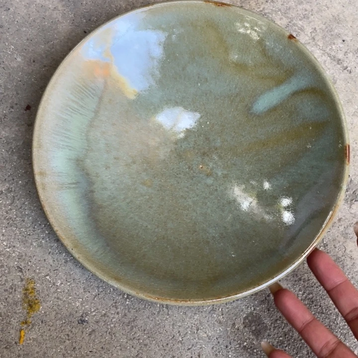 浪鬼柴烧 釉绘柴烧盘