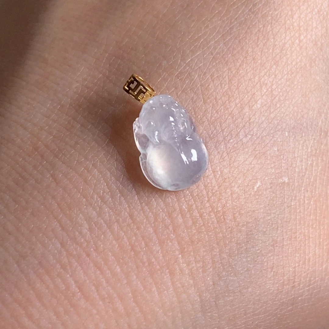 翡翠18K金镶嵌颈饰缅甸翡翠