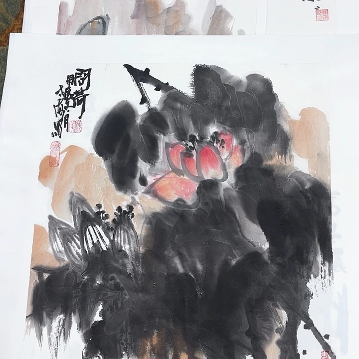 国画三尺斗方刘海勇