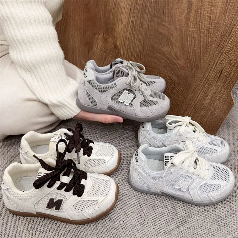 儿童运动网鞋2025春夏新款软皮德训鞋网面女童透气休闲鞋男童鞋子