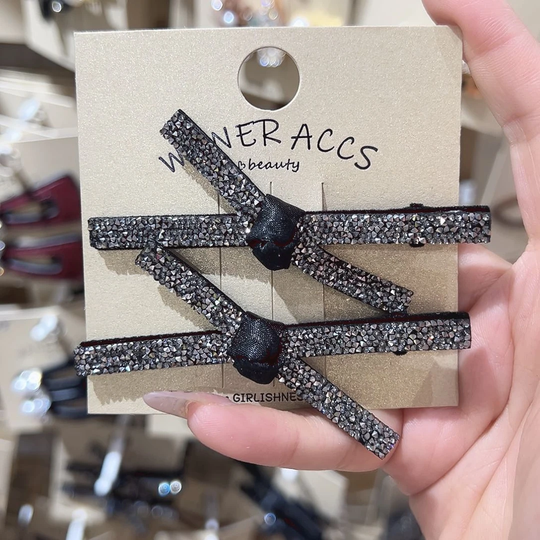 仿珍珠非金属银色交叉鸭夹