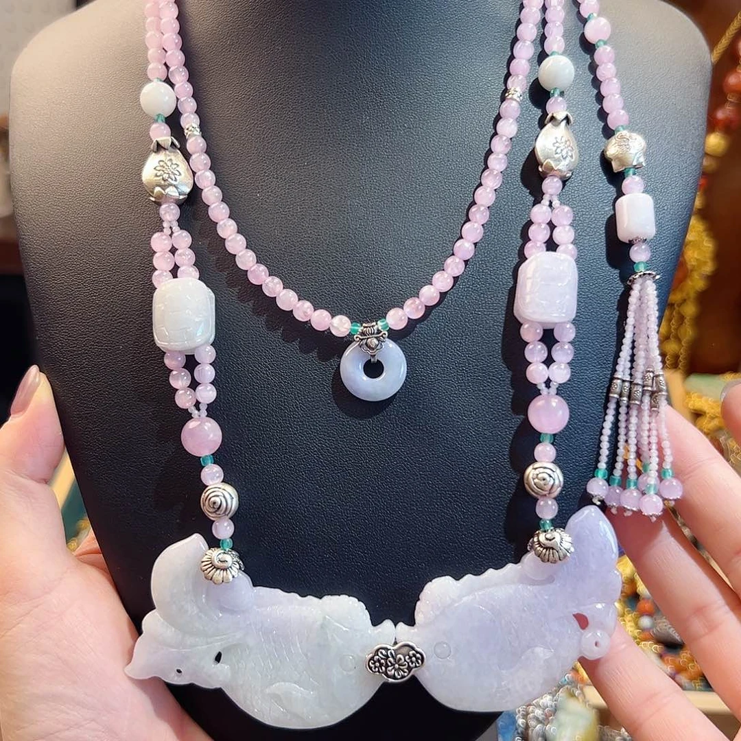 翡翠未镶嵌项链项链