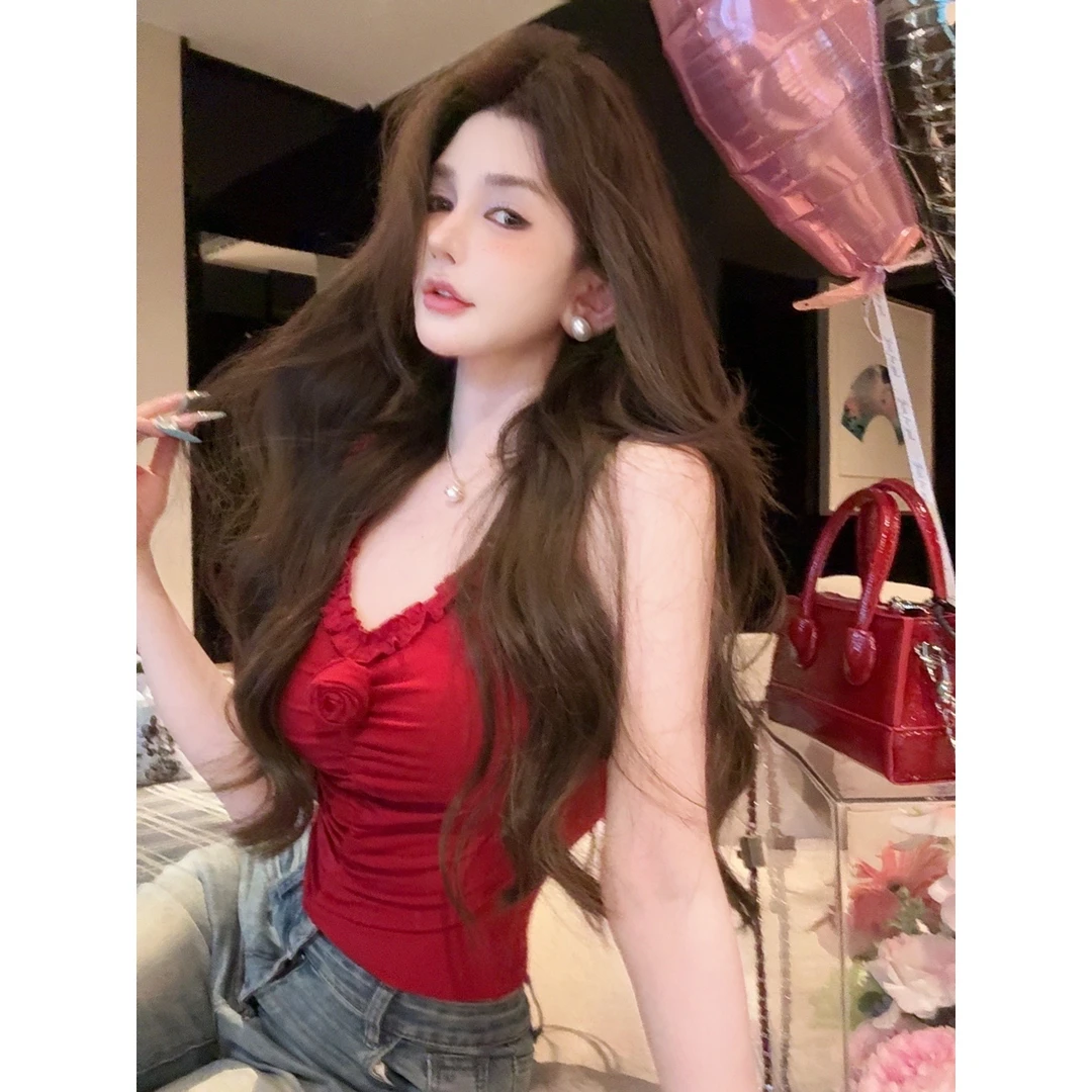 GUIDI GUDI【消失的花朵】黄加蓝百搭时尚气质无袖背心