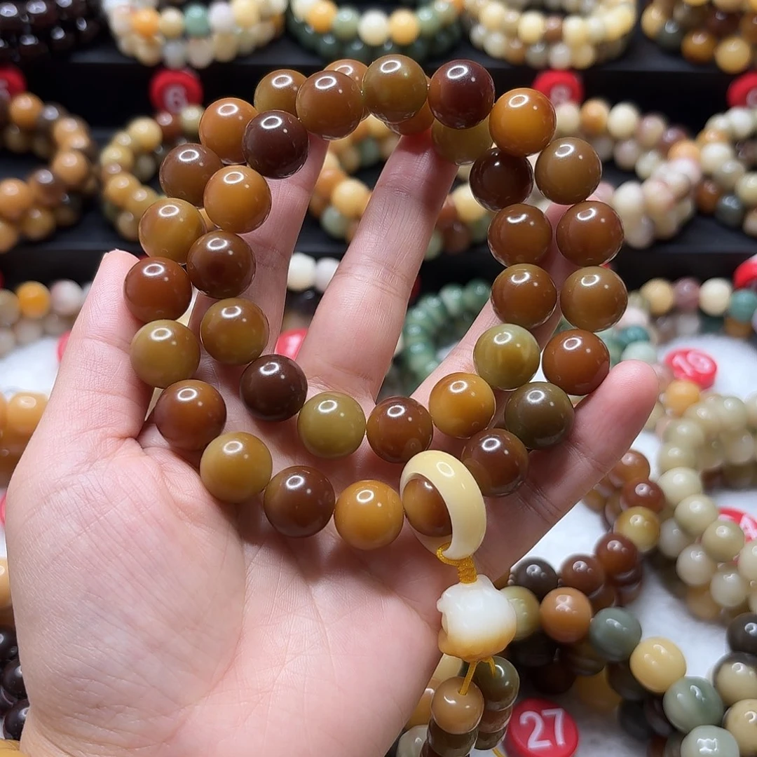 手串菩提根/象牙果敦煌正圆珠 已加备用珠