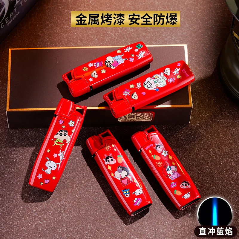 时尚个性男友礼物金属蓝焰直冲防风可充气创意打火机送礼厂家直销