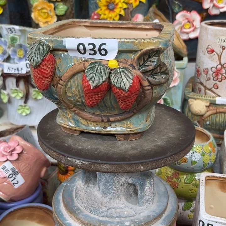 紫砂花盆粗陶材质多肉花盆