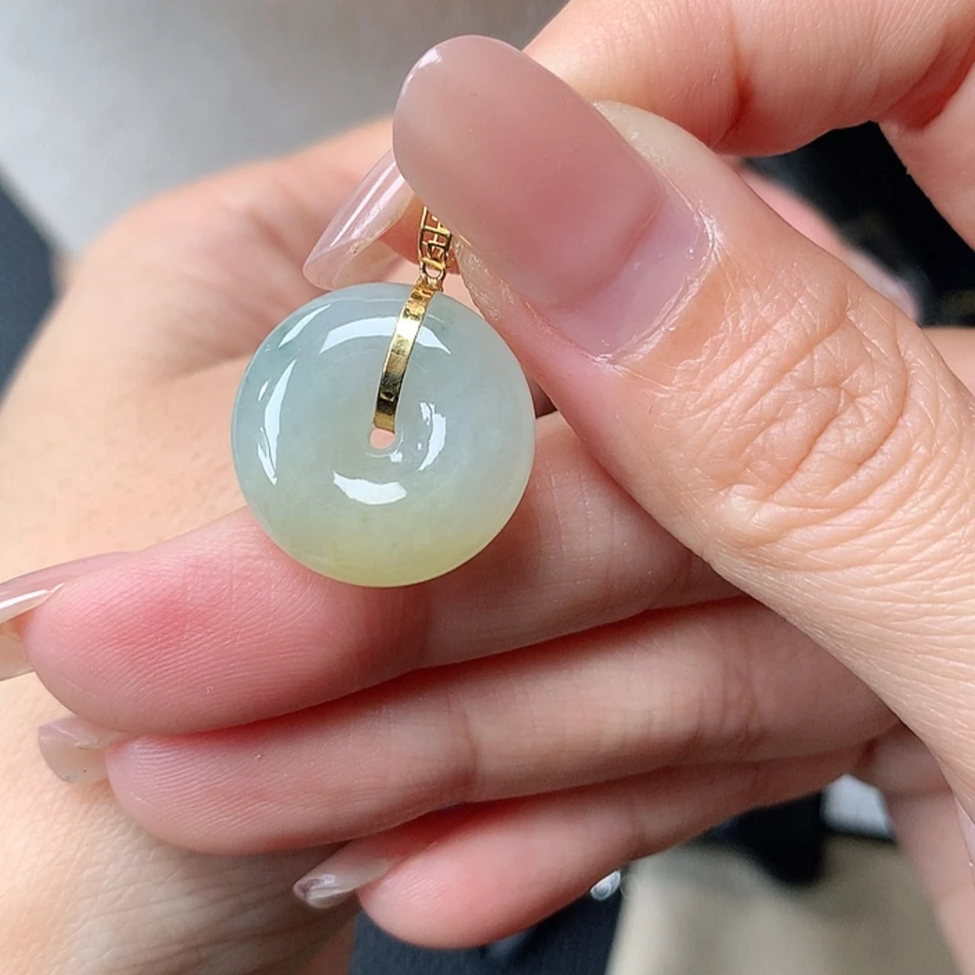 【闪购商品】翡翠吊坠(赠链)18K金镶嵌