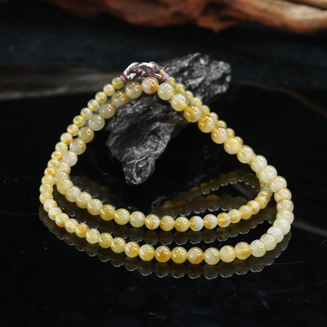 17天然A货翡翠冰黄聚宝盆项链/600820北京中保拍卖