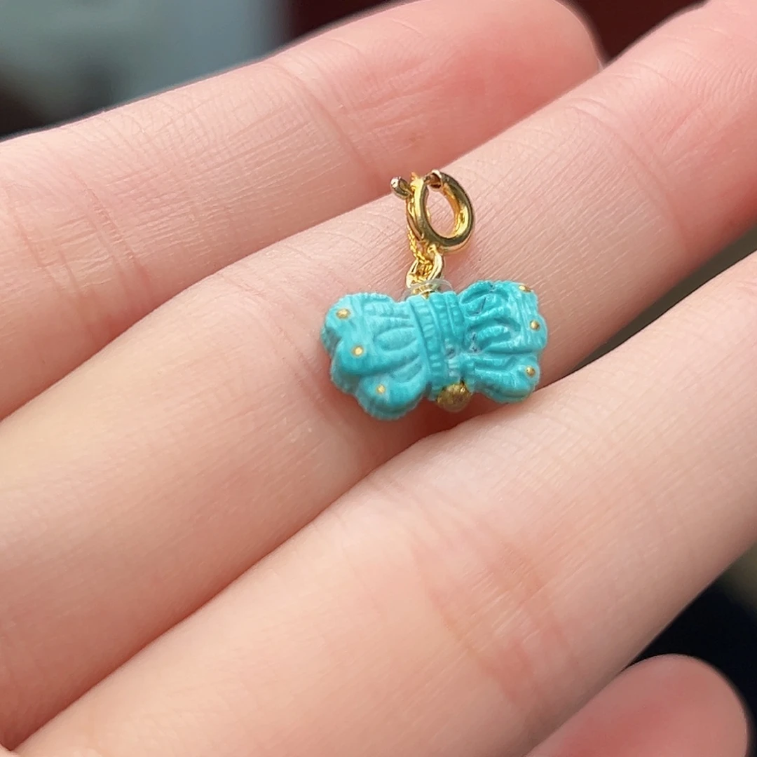 绿松石18K金镶嵌珠宝奇石