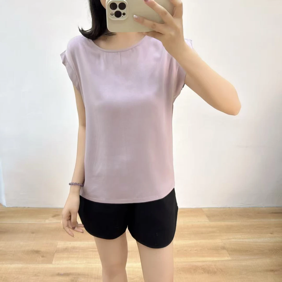 当当家（人造棉）显瘦时尚百搭宽松纯色棉绸小飞袖--2522