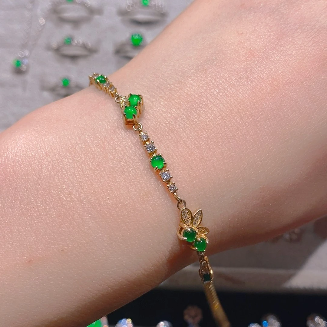 静****翡翠银S925镶嵌手链