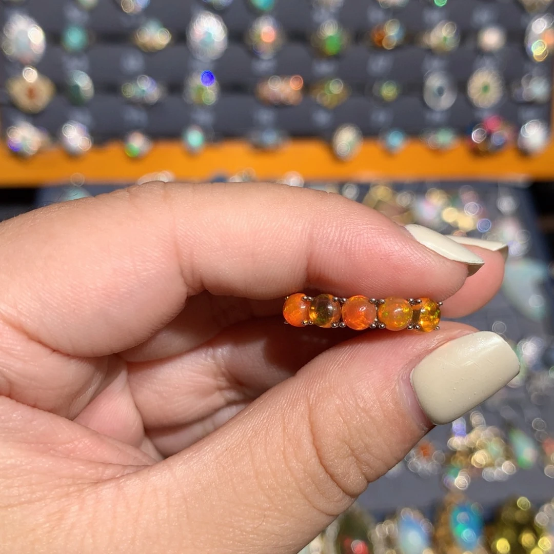 银S925镶嵌欧泊欧泊戒指l