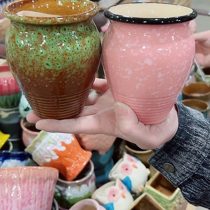 有孔.凑满10元发货多肉陶瓷花盆！