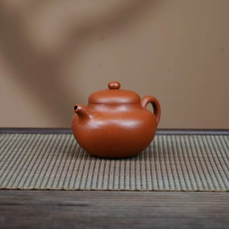 CSL红降坡【柿圆】宜兴黄龙山原矿手工紫砂壶