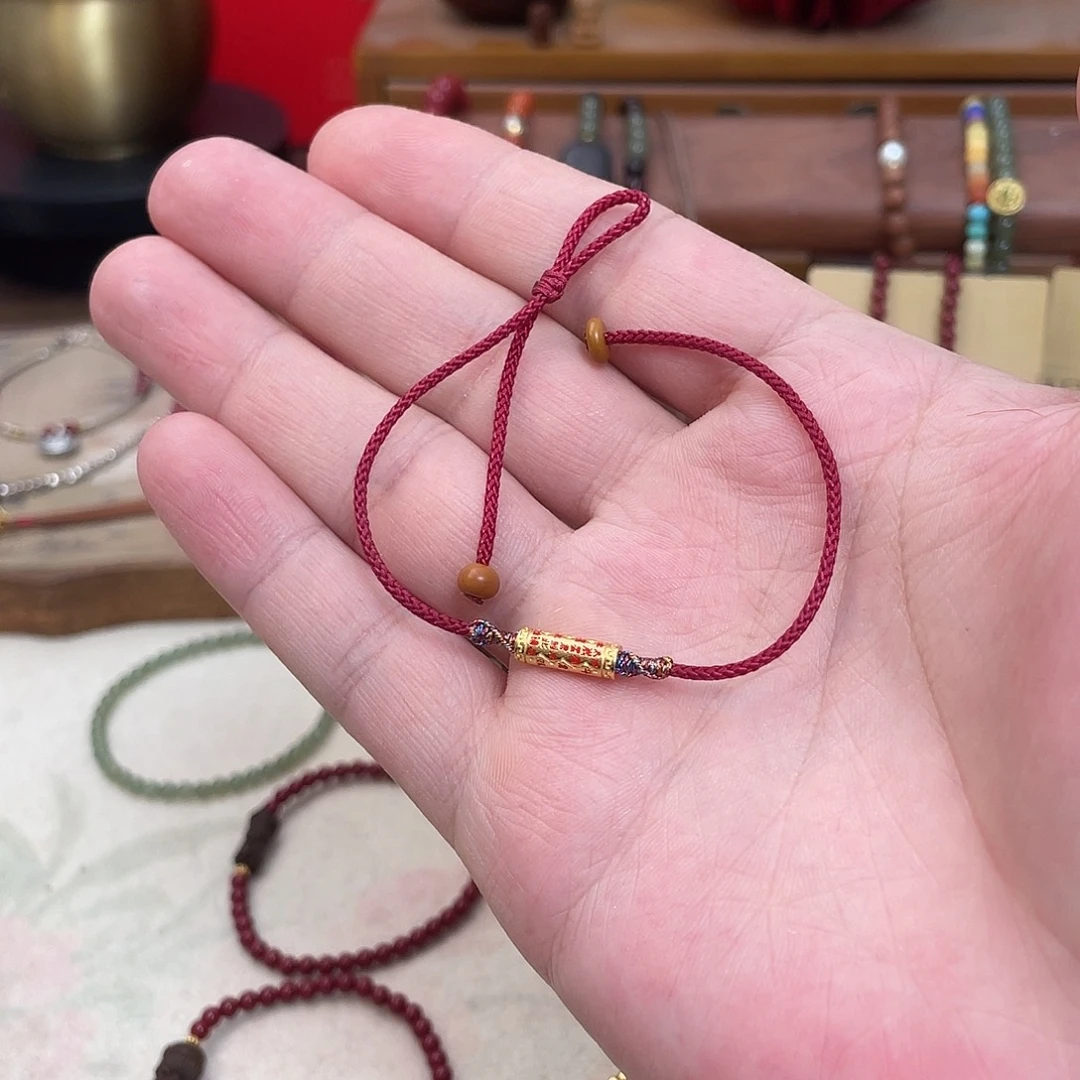 925银布艺红绳款男士马