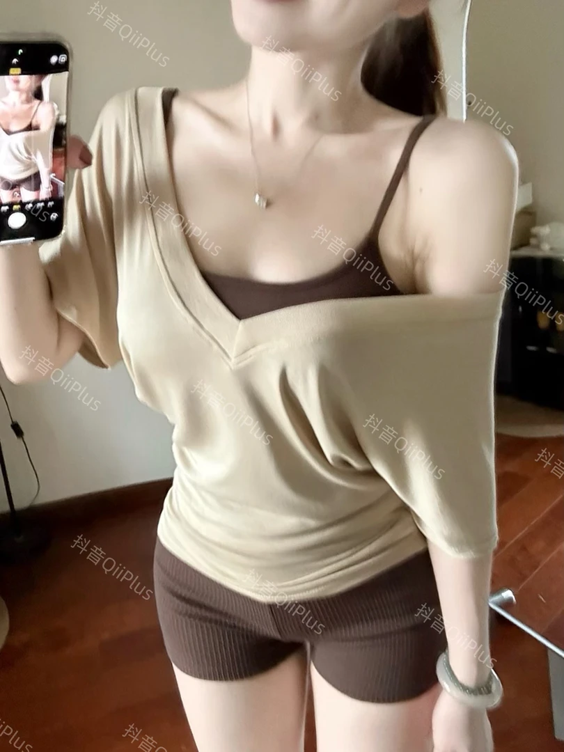 QiiPlus【桃系甜心】纯欲超舒适天丝凉感短袖t恤