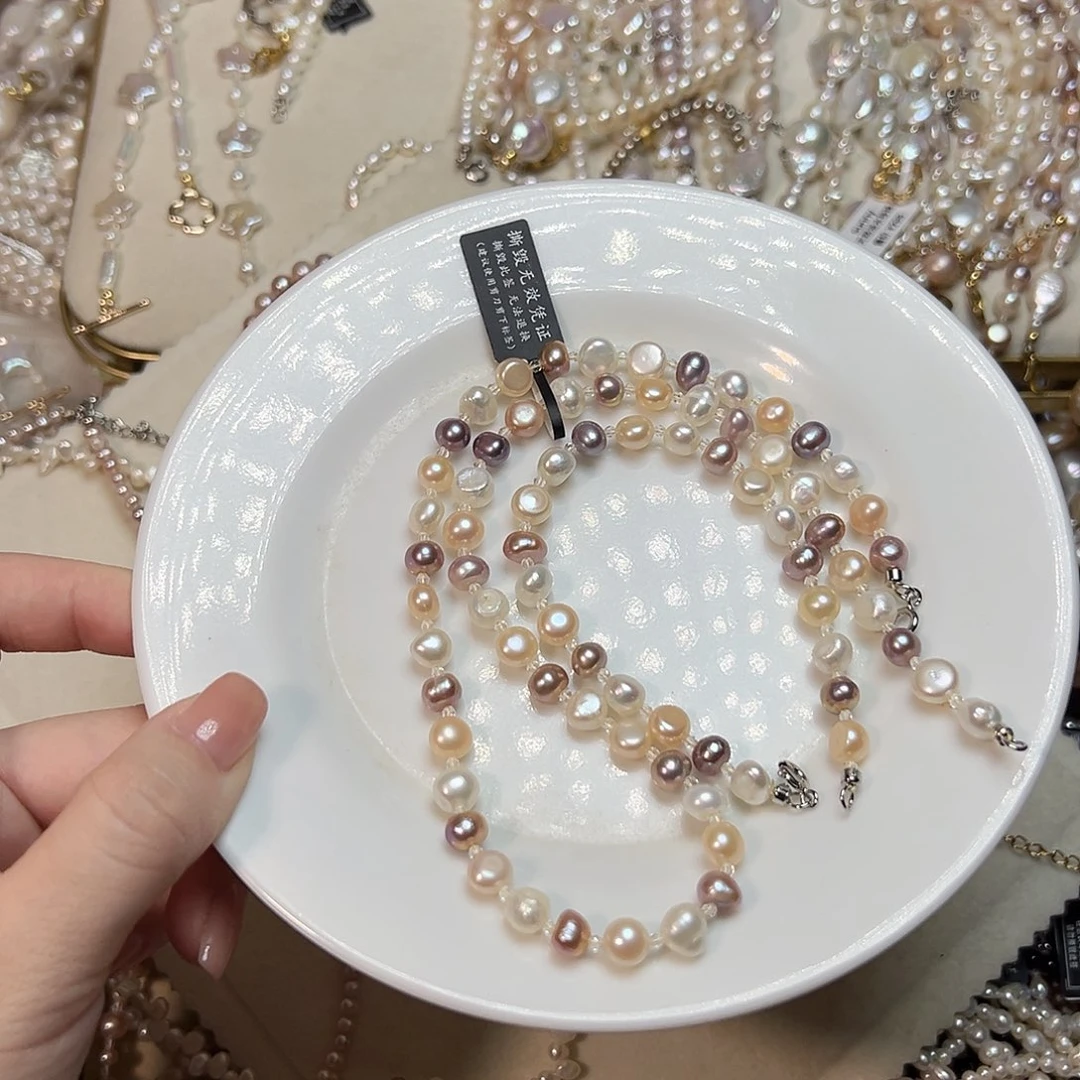 渑***）银S925镶嵌淡水珍珠天然淡水珍珠设计款