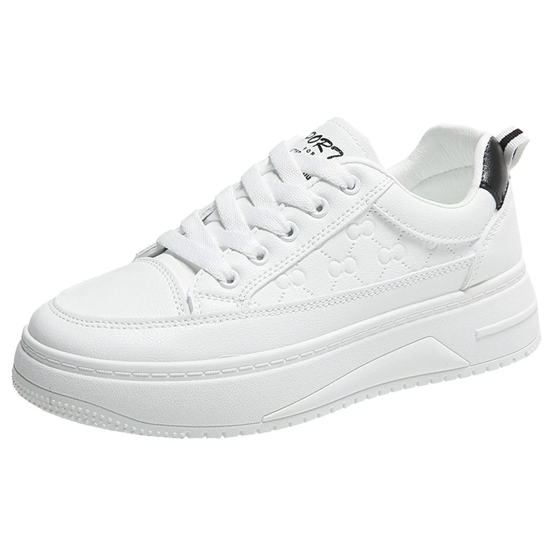 34小码女鞋真皮小白鞋女2023秋季防滑软底学生运动板鞋休闲松糕鞋