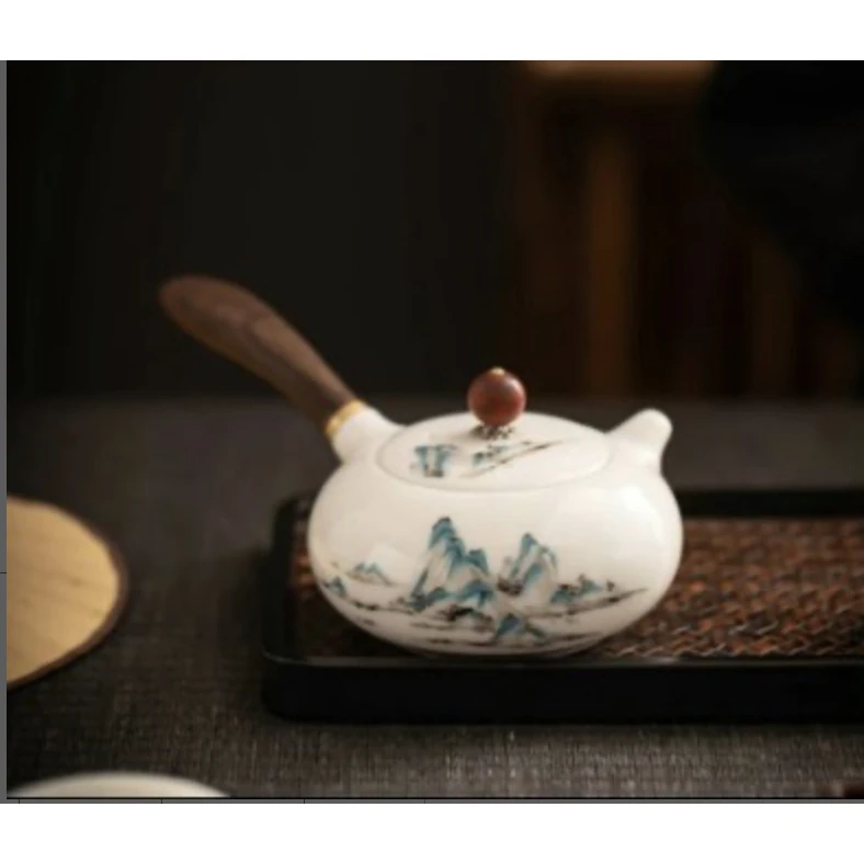 博艺茶具千里江山侧把壶-4089