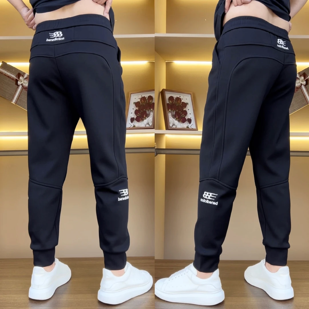 2025冬季加绒新款男裤休闲裤运动裤卫裤刺绣潮流款百搭裤子24025