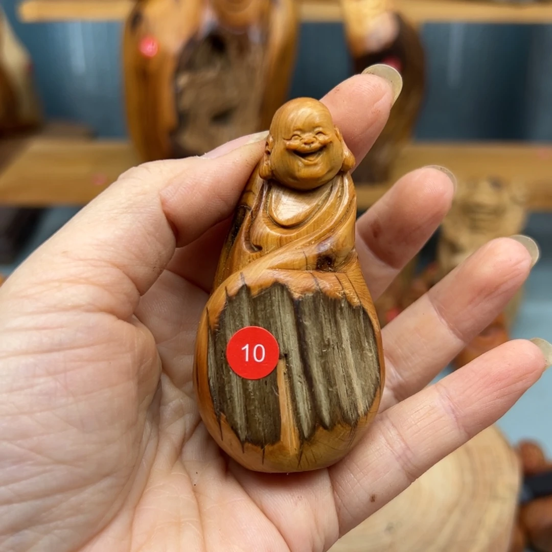 众***小木崖柏木摆件手把件，