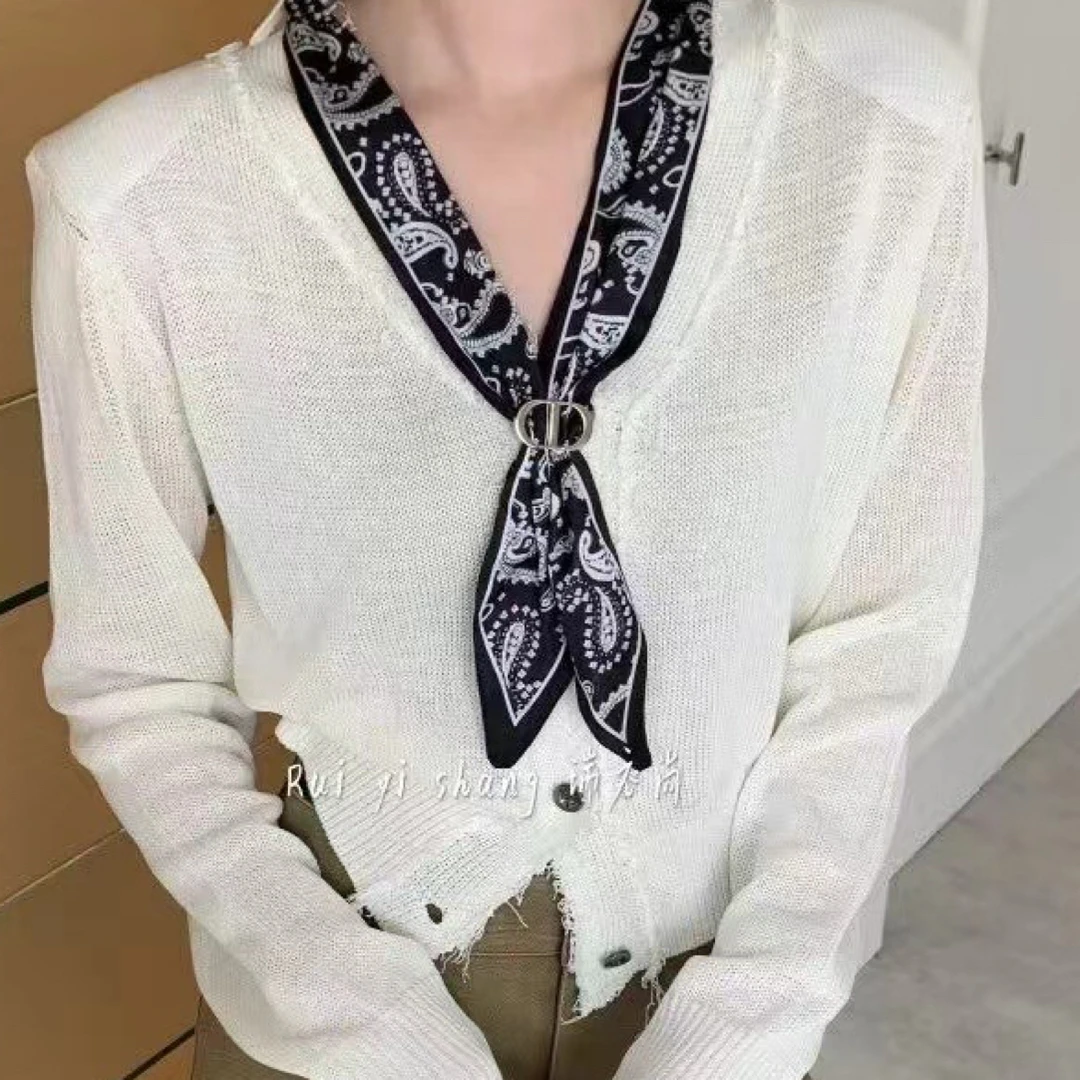 梦小小女装2025新款韩版宽松显瘦百搭圆领长袖针织开衫女休闲上衣