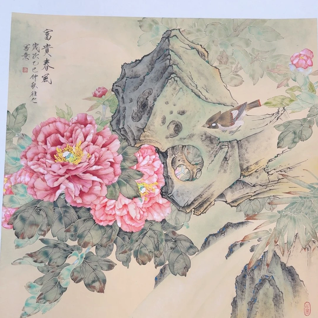 国画纯手绘山水花鸟作品