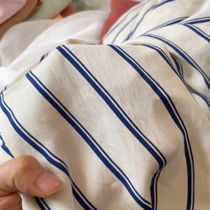 天丝（莱赛尔纤维）蓝白横条2米