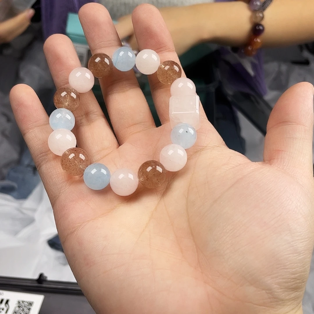 银S925镀金镶嵌水晶手串