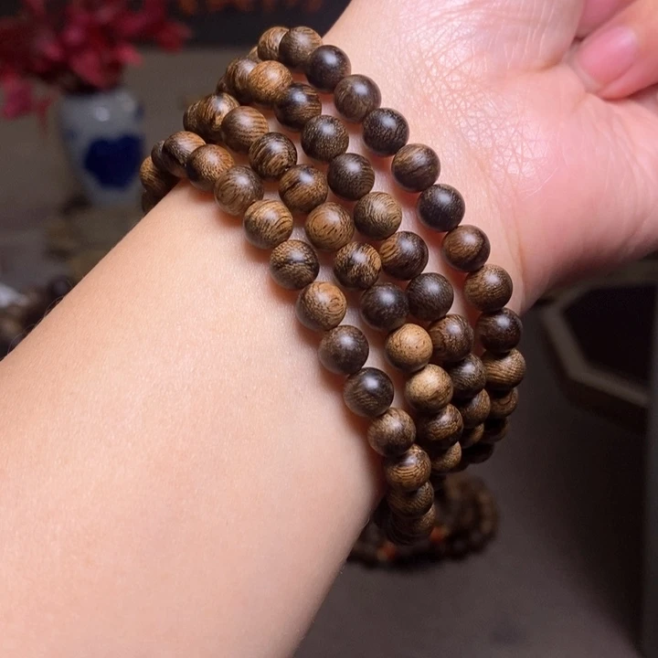 沉香手串越南芽庄瘤疤黄棋楠0.6✖️108