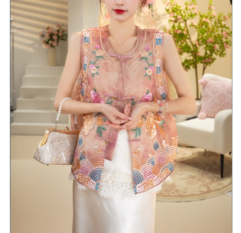 【风华绝代】春夏国潮新中式国风圆领复古马甲外套2025A7330小禹