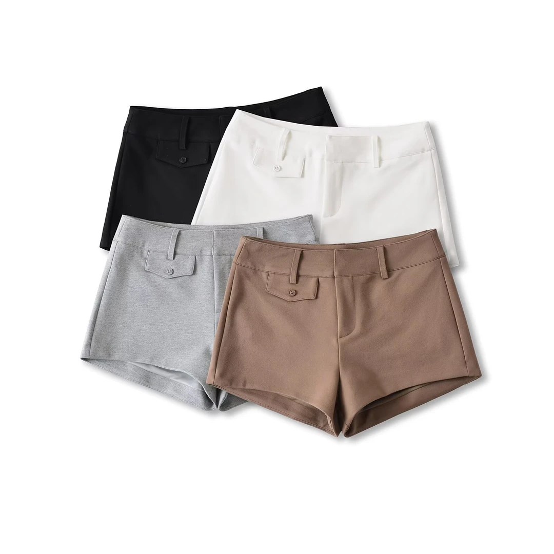 厚款低腰春季短裤高腰热裤靴裤热裤西装外穿夏季显瘦休闲裤