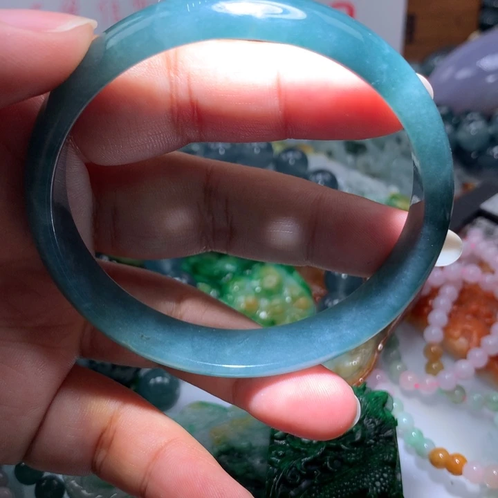 翡翠项链未镶嵌保真天然A货翡翠58.9