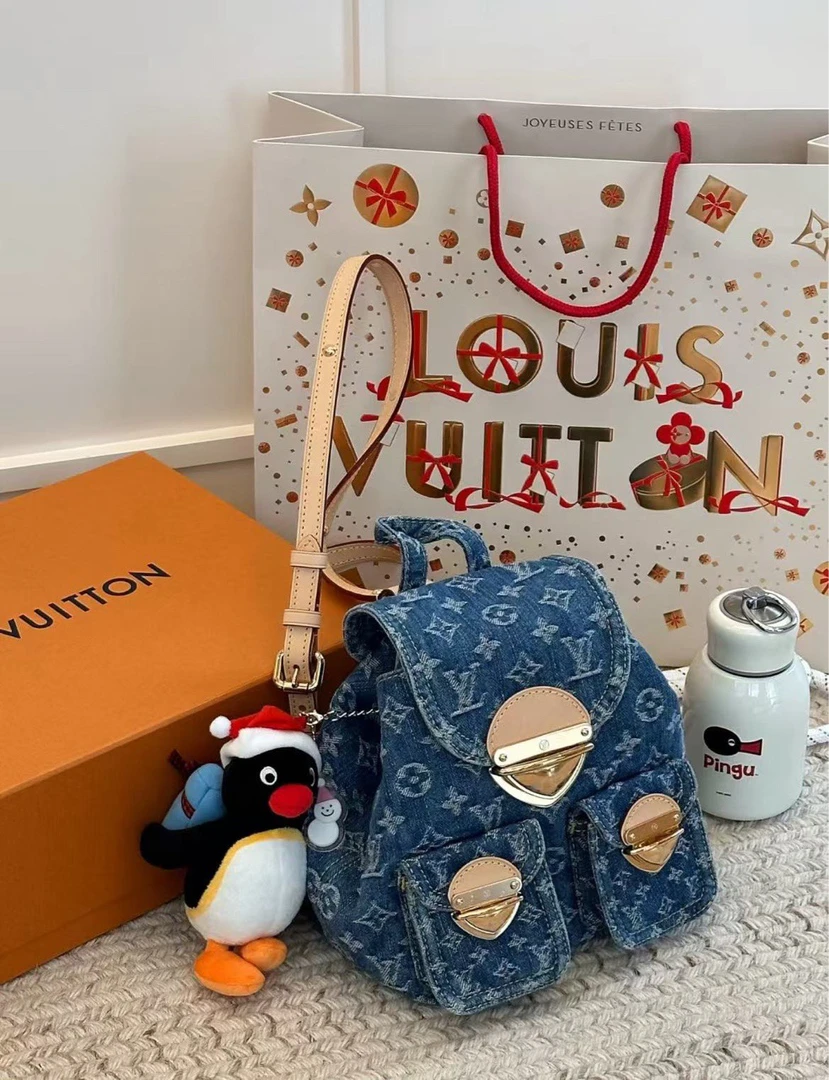 95新 LouisVuitton/路易威登 牛仔单宁双肩包 18cm  11888331