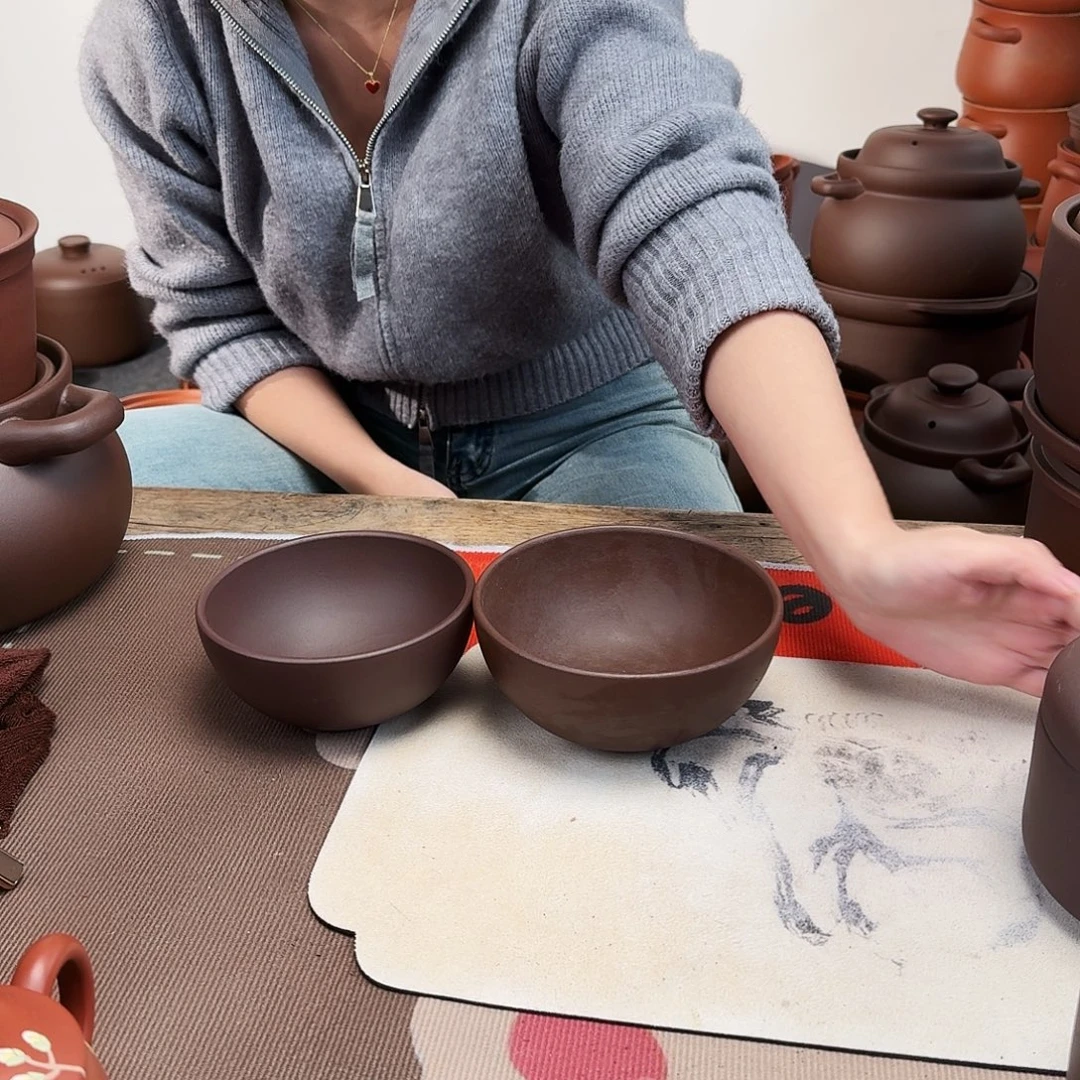 紫砂碗一大一小正品