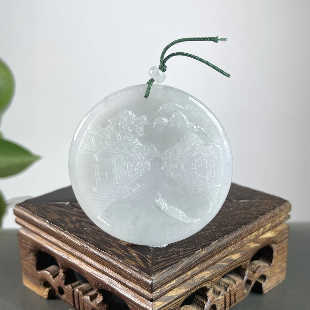 JTA21-132 天然缅甸A货翡翠 山水牌