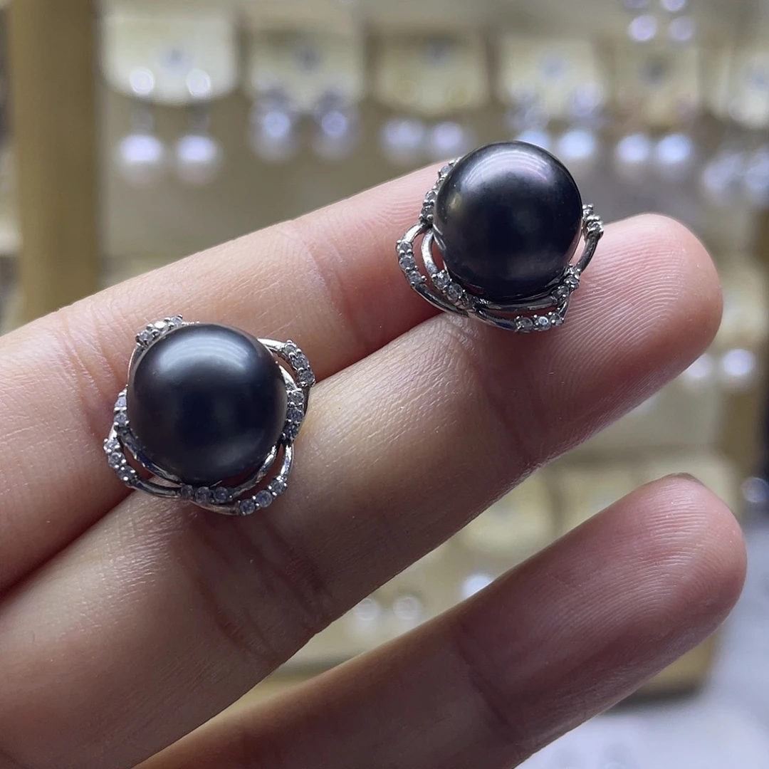 耳饰海水珍珠银S925镶嵌