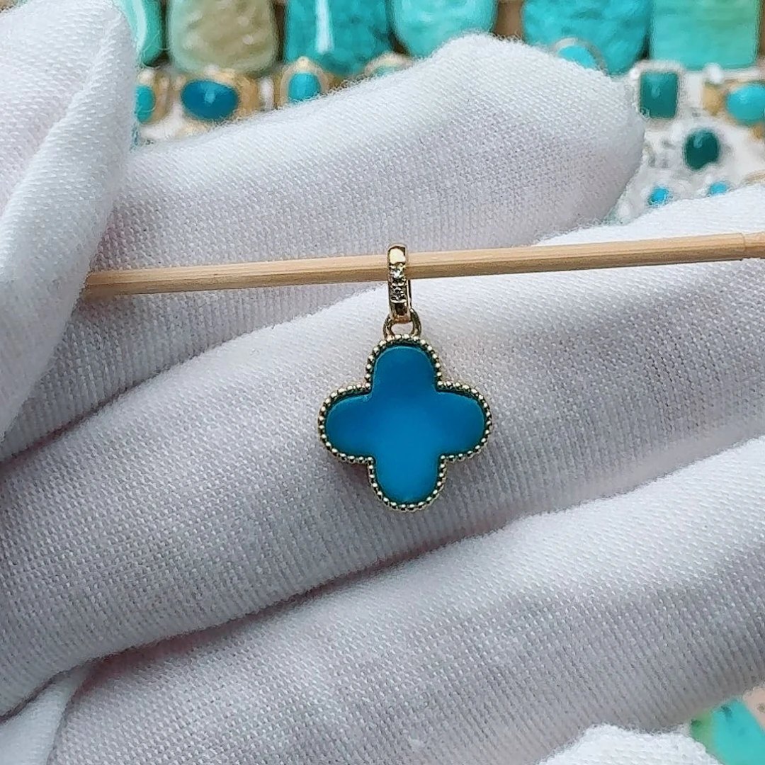 18K金镶嵌绿松石珠宝奇石