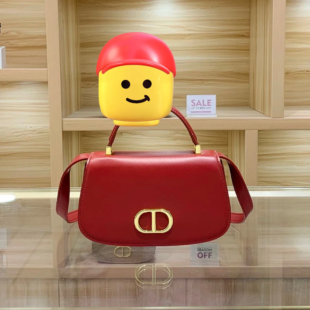 新款复古手提包女士马鞍包休闲精致斜挎包百搭小方包（9342）