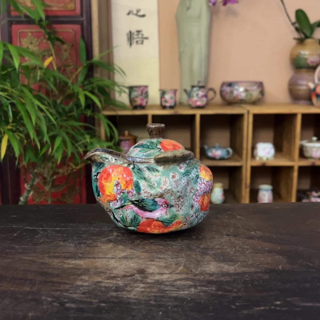 柴烧纯手工手绘陶瓷